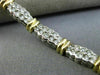 ESTATE 3.36CT DIAMOND 14K WHITE & YELLOW GOLD TWO ROW SEMI BEZEL TENNIS BRACELET