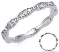 .29CT DIAMOND 14KT WHITE GOLD 3D 3 STONE HEXAGON 3/4TH ETERNITY ANNIVERSARY RING