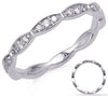 .29CT DIAMOND 14KT WHITE GOLD 3D 3 STONE HEXAGON 3/4TH ETERNITY ANNIVERSARY RING