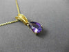 ESTATE .50CT AAA AMETHYST 14KT YELLOW GOLD 3D TEAR DROP FLOATING PENDANT #22991