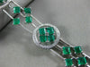 ESTATE WIDE 9.06CT DIAMOND & AAA EMERALD 18KT WHITE GOLD 3D HALO TENNIS BRACELET