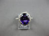 LARGE 3.89CT DIAMOND & AAA AMETHYST 14KT WHITE GOLD OVAL & ROUND ENGAGEMENT RING