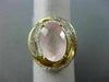 ESTATE 4.43CT DIAMOND & AAA OVAL PINK QUARTZ 14KT YELLOW GOLD 3D FLOWER FUN RING