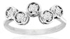 ESTATE .25CT DIAMOND 14KT WHITE GOLD 3D CLASSIC ROUND 5 STONE BEZEL LOVE RING