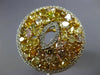ESTATE LARGE GIA 4.22CT MULTI COLOR FANCY DIAMOND 18K 2 TONE GOLD CLUSTER RING