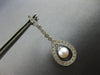 .45CT DIAMOND & AAA SOUTH SEA PEARL 14KT WHITE GOLD TEAR DROP HANGING EARRINGS