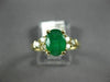 ESTATE 1.42CT DIAMOND & AAA EMERALD 14K YELLOW GOLD CLASSIC OVAL ENGAGEMENT RING