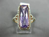ESTATE LARGE 5.11CT DIAMOND & AAA AMETHYST 14KT ROSE GOLD 3D HALO FILIGREE RING