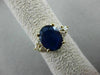 ESTATE 3.36CT DIAMOND & SAPPHIRE 14KT YELLOW GOLD TRILLION ENGAGEMENT RING 10469