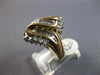 WIDE 1.26CT DIAMOND 14KT 2 TONE GOLD ROUND & BAGUETTE DOUBLE WAVE SWIRL FUN RING
