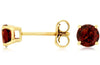ESTATE 1.0CT AAA GARNET 14K YELLOW GOLD 3D ROUND CLASSIC SOLITAIRE STUD EARRINGS