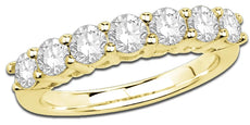 1.0CT DIAMOND 14K YELLOW GOLD ROUND 7 STONE PRONG SEMI ETERNITY ANNIVERSARY RING