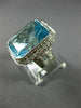 EXTRA LARGE 21.26CT DIAMOND & AAA BLUE TOPAZ 18KT WHITE GOLD 3D ENGAGEMENT RING