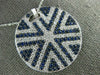 ESTATE LARGE 3.70CT DIAMOND & AAA SAPPHIRE 18K WHITE GOLD 3D ROUND STAR PENDANT