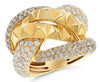 EXTRA LARGE 2.41CT DIAMOND 18KT YELLOW GOLD MULTI ROW LOVE KNOT SPIKY FUN RING