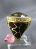 LARGE 10.40CT DIAMOND & AAA SMOKEY TOPAZ & ENAMEL 14KT YELLOW GOLD PANTHER RING