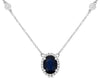 1.74CT DIAMOND & AAA SAPPHIRE 14K WHITE GOLD 3D OVAL FLOWER BY THE YARD NECKLACE