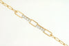ESTATE .10CT DIAMOND 14K YELLOW GOLD 3D ROUND DOUBLE BAR MULTI LINK FUN BRACELET