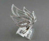 ANTIQUE WIDE FILIGREE FLAME SHAPE 3D 1.25CT DIAMOND 18KT WHITE GOLD RING