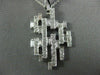 LARGE .92CT DIAMOND 18KT WHITE GOLD ROUND & BAGUETTE BRICK FUN FLOATING PENDANT