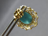 LARGE .25CT DIAMOND & AAA TURQUOISE 14K YELLOW GOLD 3D OVAL STUD EARRINGS #27843