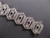 ESTATE WIDE 2.65CT DIAMOND 18KT WHITE GOLD 3D HEXAGON MULTI STAR TENNIS BRACELET