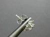 ESTATE .94CT DIAMOND 14KT WHITE GOLD CLASSIC STAR FLOWER CLUSTER EARRINGS #21017