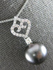 .33CT DIAMOND & AAA TAHITIAN PEARL 18KT WHITE GOLD HEART SHAPE FLOATING PENDANT
