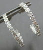 ESTATE 1.62CT DIAMOND 18K WHITE GOLD 3D CLASSIC INSIDE OUT HOOP HANGING EARRINGS