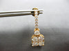 ESTATE LARGE 2.12CT DIAMOND 18KT ROSE GOLD CLUSTER SQUARE FUN HANGING EARRINGS