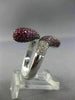 ESTATE WIDE 2.76CT DIAMOND & AAA PINK SAPPHIRE 18K WHITE & BLACK GOLD SNAKE RING