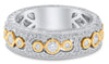 .50CT DIAMOND 14K 2 TONE GOLD 3 STONE PAST PRESENT FUTURE ETERNITY FILIGREE RING
