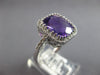 LARGE 4.51CT DIAMOND & AAA AMETHYST 14KT WHITE GOLD 3D CUSHION & ROUND HALO RING