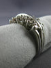 ANTIQUE WIDE .38CT DIAMOND 14KT WHITE GOLD DOUBLE ROW ANNIVERSARY RING #18803