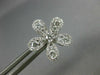 ESTATE LARGE 1.05CT DIAMOND 18KT WHITE GOLD 3D FLOWER CLASSIC STUD EARRINGS