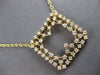1.49CT DIAMOND 14KT YELLOW GOLD 3D OPEN SQUARE DOUBLE SIDED HEART LOVE NECKLACE
