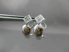 ESTATE .40CT DIAMOND PRINCESS CUT 14KT WHITE GOLD LONG CLIP ON EARRINGS #3822