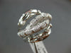 EXTRA LARGE 1.35CT DIAMOND 18KT WHITE GOLD MULTI ROW BAMBOO CRISS CROSS FUN RING