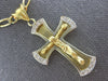 ESTATE LARGE .40CT DIAMOND 14KT YELLOW GOLD 3D CRUCIFIX CROSS MENS NECKLACE