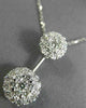 ESTATE 1.0CT ROUND DIAMOND 14K WHITE GOLD 3D FLOWER DOUBLE CLUSTER PENDANT #1939