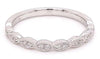 .09CT DIAMOND 18KT WHITE GOLD 3D ROUND MARQUISE SHAPE FILIGREE ANNIVERSARY RING