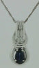 .30CT DIAMOND & AAA SAPPHIRE 14KT WHITE GOLD PEAR SHAPE & ROUND FLOATING PENDANT
