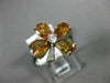 ESTATE WIDE 3.15CT WHITE & CHOCOLATE FANCY DIAMOND 14K WHITE GOLD 3D FLOWER RING