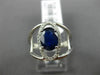 ESTATE 1.53CT DIAMOND & AAA SAPPHIRE 14K WHITE GOLD 3D OVAL HALO ENGAGEMENT RING