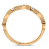 ESTATE .14CT DIAMOND 14K ROSE GOLD MULTI WAVE FILIGREE MILGRAIN ANNIVERSARY RING