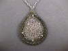 EXTRA LARGE .30CT DIAMOND 14K WHITE & BLACK GOLD WOVEN TEAR DROP ETOILE NECKLACE