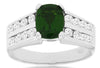 LARGE 2.30CT DIAMOND & AAA RUSSALITE 14KT WHITE GOLD 3D CHANNEL ENGAGEMENT RING