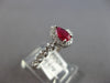 ESTATE .77CT DIAMOND & AAA RUBY 14K WHITE GOLD PEAR SHAPE & ROUND HALO LOVE RING