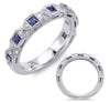 .83CT DIAMOND & AAA SAPPHIRE 14KT WHITE GOLD ROUND & PRINCESS FILIGREE FUN RING