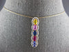 2.2CT DIAMOND & AAA MULTI GEM 14KT ROSE GOLD OVAL & ROUND 5 STONE PENDANT #28058